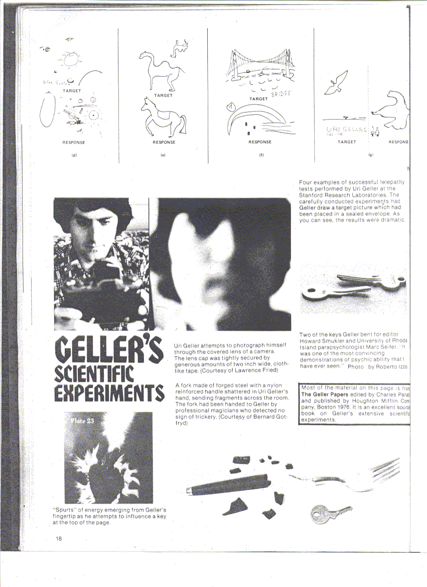 Article on Geller's scientific tests