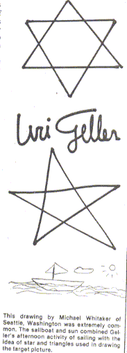 Drawing of a star transmited by Uri Geller