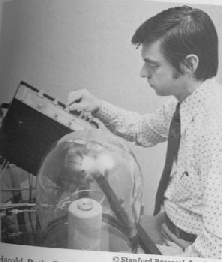 Puthoff with the balance used in Geller's experiments