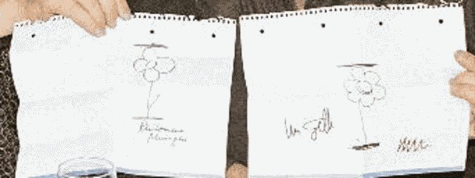 Original drawing and Geller's reproduction