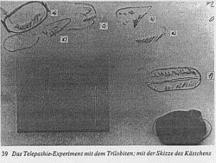 Uri Geller's drawing of the meteorite in the box